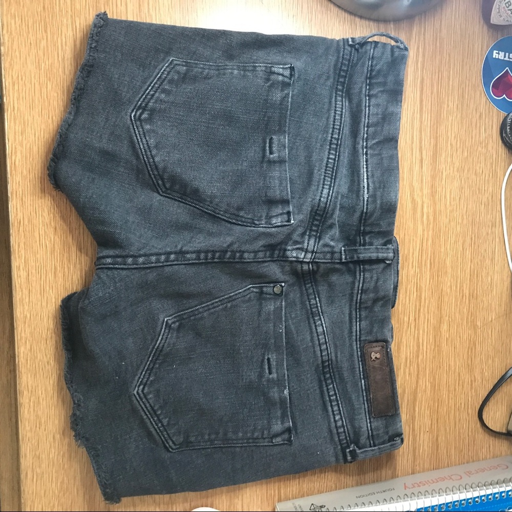 Black ripped denim shorts - Picture 2 of 2